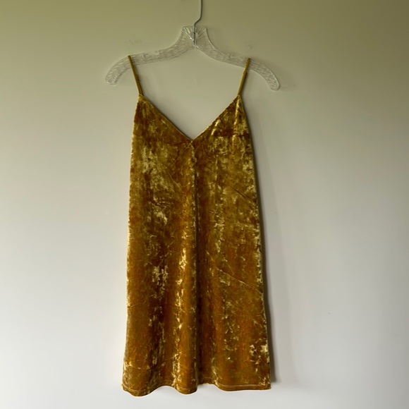 BP velvet dress, mustard yellow, size XXS, EUD - Picture 1 of 5
